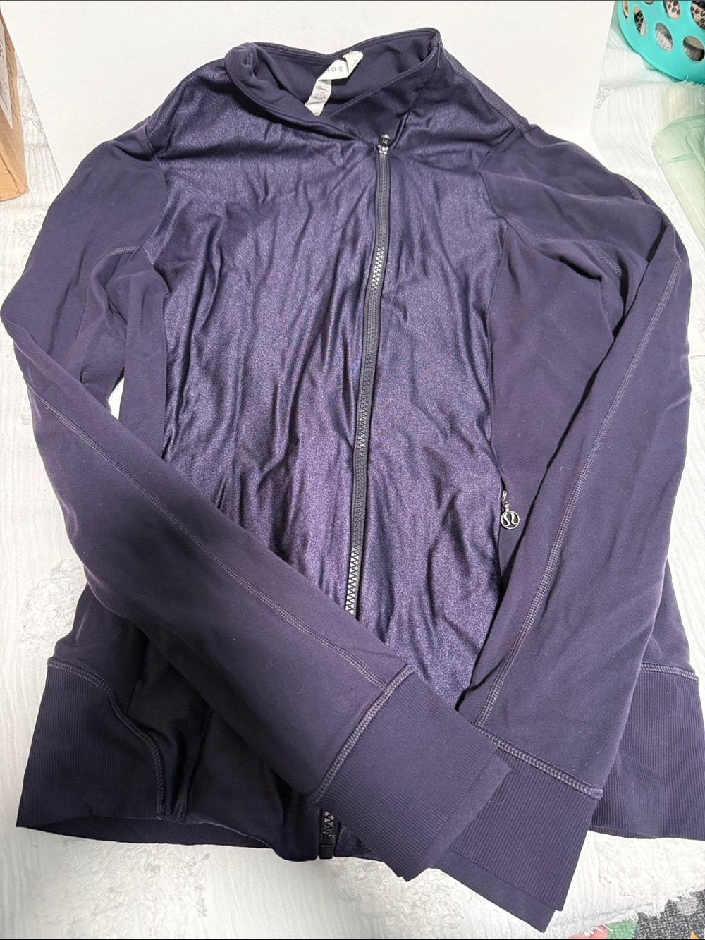 lululemon athletica navy purple full-zip hoodie jacket